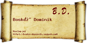 Boskó Dominik névjegykártya